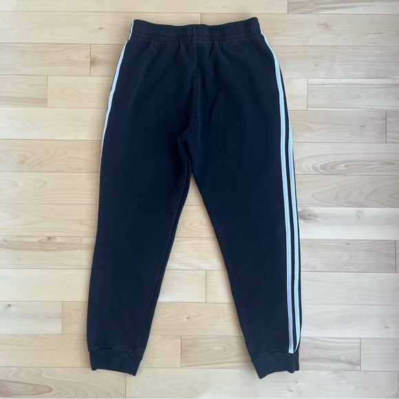 Adidas Youth 3-Stripes Fleece Joggers Black/White - Picture 4 of 5